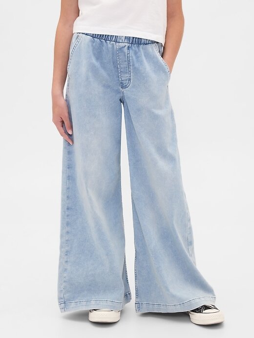 Jeans larghi e comodi in maglia a vita bassa per bambini Jeans larghi e comodi in maglia a vita bassa per bambini