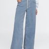 Jeans larghi e comodi in maglia a vita media Jeans larghi e comodi in maglia a vita media