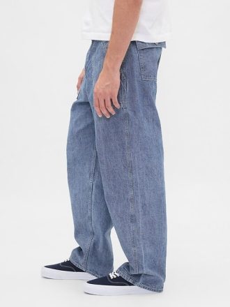 Jeans larghi in chambray pesante