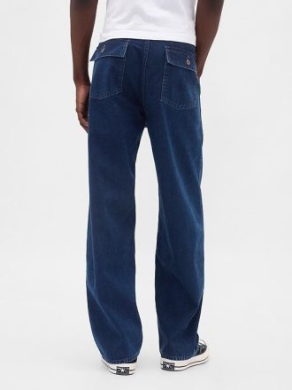 Jeans larghi in tela