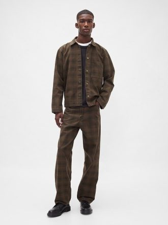 Jeans larghi in tela scozzese