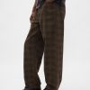 Jeans larghi in tela scozzese Jeans larghi in tela scozzese