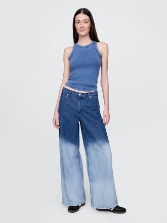 Jeans larghi ultra morbidi a vita media