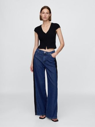 Jeans larghi ultra morbidi a vita media