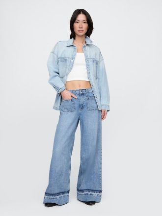 Jeans larghi ultra morbidi a vita media