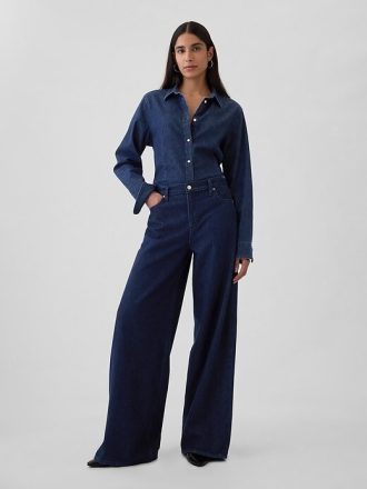 Jeans larghi ultra morbidi a vita media