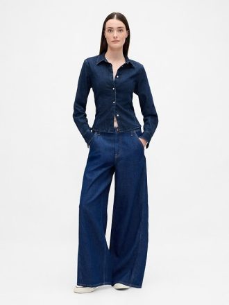 Jeans larghi ultra morbidi a vita media