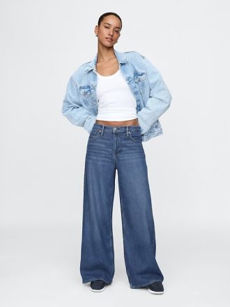 Jeans larghi ultra morbidi a vita media