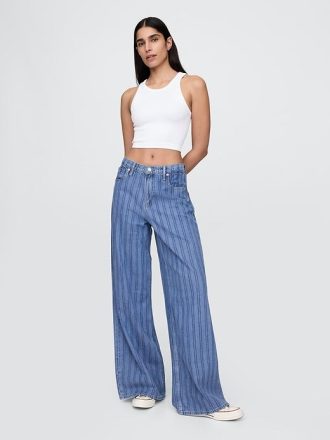 Jeans larghi ultra morbidi a vita media
