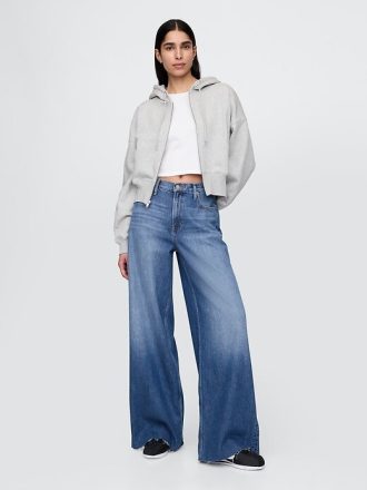 Jeans larghi ultra morbidi a vita media