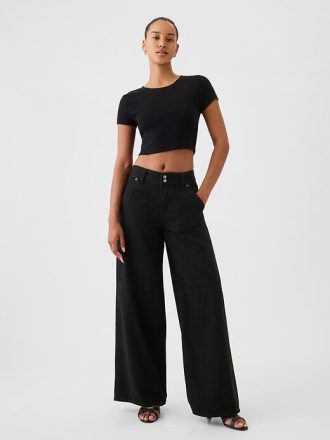 Jeans larghi ultra morbidi a vita media