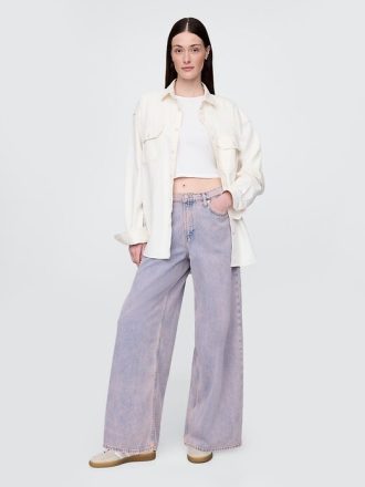 Jeans larghi ultra morbidi a vita media