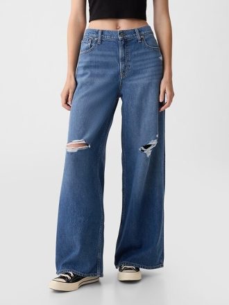 Jeans larghi ultra morbidi a vita media