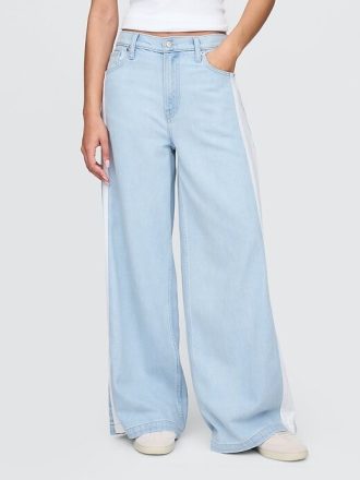Jeans larghi ultra morbidi a vita media