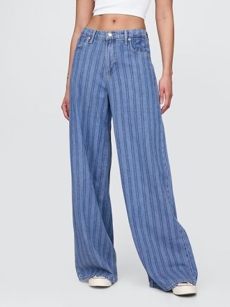 Jeans larghi ultra morbidi a vita media