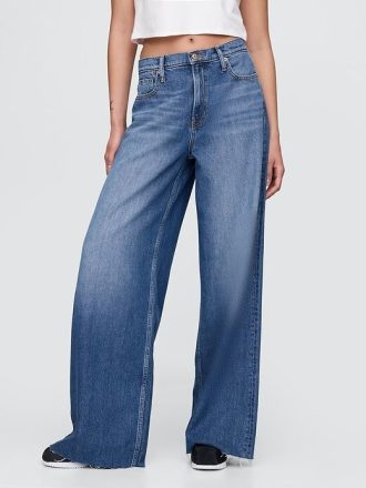 Jeans larghi ultra morbidi a vita media