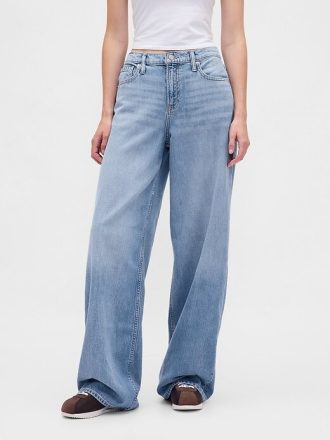 Jeans larghi ultra morbidi a vita media