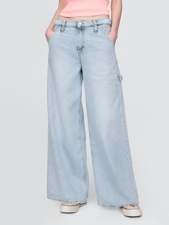 Jeans larghi ultra morbidi a vita media