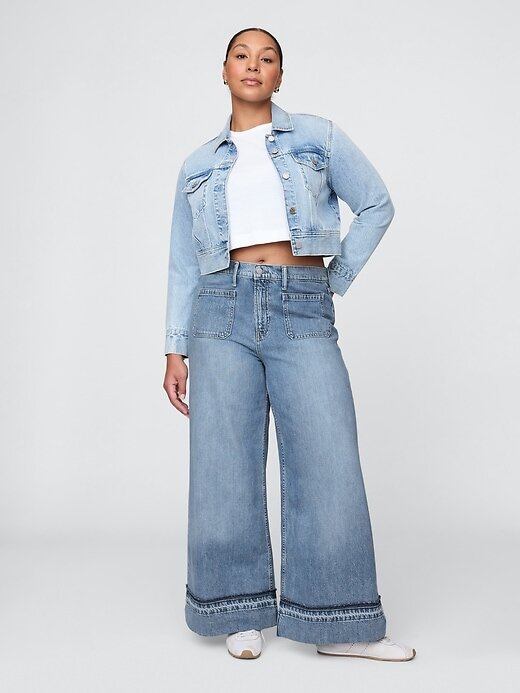 Jeans larghi ultra morbidi a vita media Jeans larghi ultra morbidi a vita media