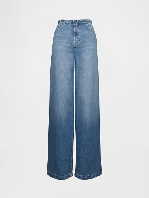 Jeans larghi ultra morbidi a vita media Jeans larghi ultra morbidi a vita media