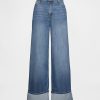 Jeans larghi ultra morbidi a vita media con risvolto Jeans larghi ultra morbidi a vita media con risvolto