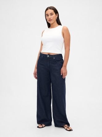 Jeans larghi ultra morbidi a vita media Curvy