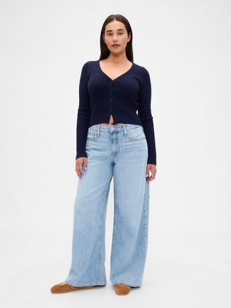 Jeans larghi ultra morbidi a vita media Curvy