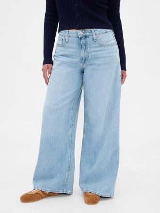 Jeans larghi ultra morbidi a vita media Curvy