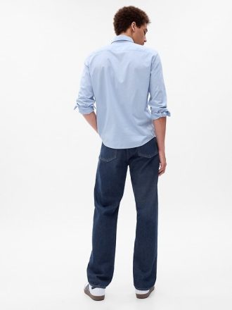 Jeans originali anni ’90 con bottoni in cotone biologico e vestibilità dritta