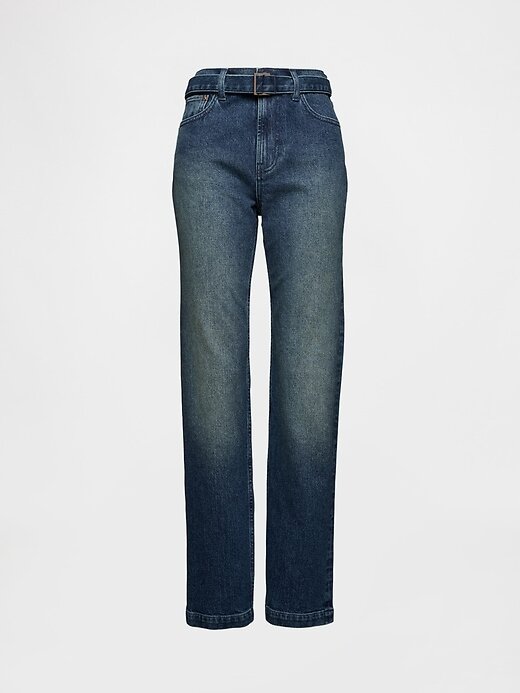 Jeans slim dritti a vita alta con cintura anni ’90 Jeans slim dritti a vita alta con cintura anni ’90