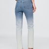 Jeans slim dritti a vita alta con effetto sfumato anni ’90