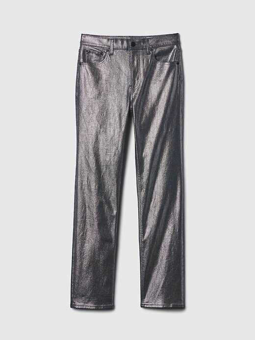 Jeans slim dritti a vita alta metallizzati anni ’90 Jeans slim dritti a vita alta metallizzati anni ’90