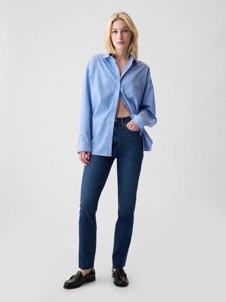 Jeans slim vintage a vita alta