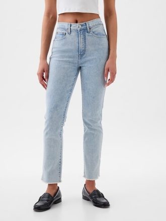 Jeans slim vintage a vita alta