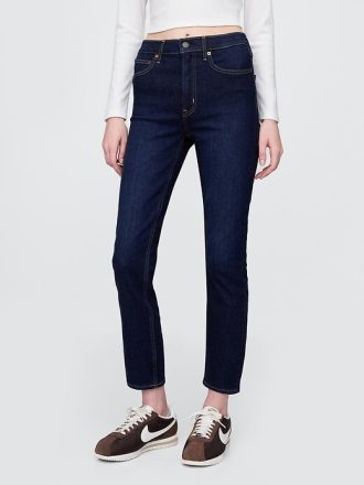 Jeans slim vintage a vita alta
