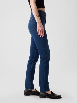 Jeans slim vintage a vita alta