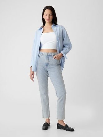 Jeans slim vintage a vita alta