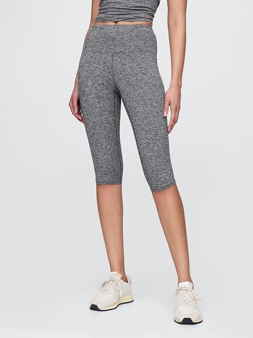 Leggings corti in jersey a vita alta GapFit Smooth Leggings corti in jersey a vita alta GapFit Smooth