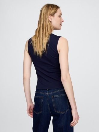 Maglia a collo quadrato in jersey a maglia stretta