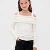 Maglia a coste morbide con spalle scoperte per bambini