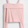 Maglia a coste morbide con spalle scoperte per bambini