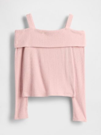 Maglia a coste morbide con spalle scoperte per bambini