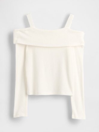 Maglia a coste morbide con spalle scoperte per bambini
