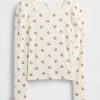 Maglia a maniche a sbuffo a coste per bambini Maglia a maniche a sbuffo a coste per bambini