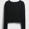 Maglia a maniche a sbuffo a coste per bambini Maglia a maniche a sbuffo a coste per bambini