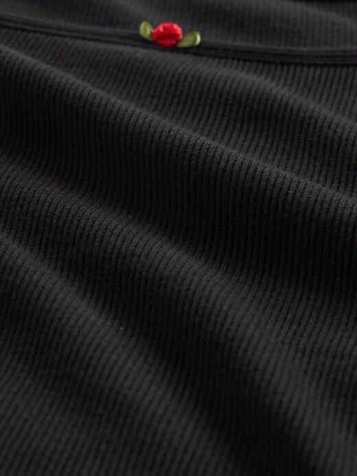 Maglia a maniche a sbuffo a coste per bambini Maglia a maniche a sbuffo a coste per bambini
