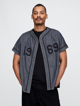 Maglia da baseball con logo Denim 1969