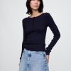 Maglia Henley in maglia traforata Maglia Henley in maglia traforata