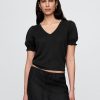 Maglia in misto lino con maniche a sbuffo Maglia in misto lino con maniche a sbuffo