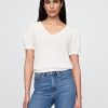 Maglia in misto lino con maniche a sbuffo Maglia in misto lino con maniche a sbuffo